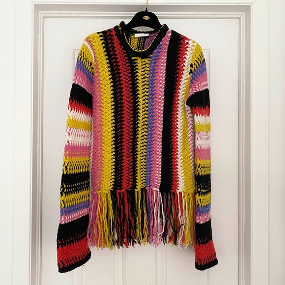 Chloe Pink Crochet Multicoloured Sweater, size Medium (fits size small) - Picture 2 of 7